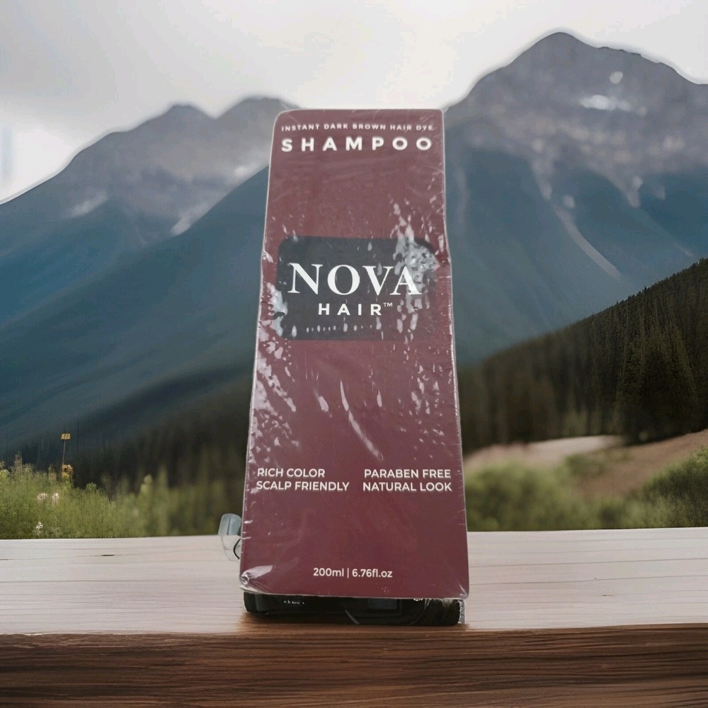 Nova Hair Dark Brown Hair Dye Shampoo - Men And Women - 200 ml - Exp 05/28